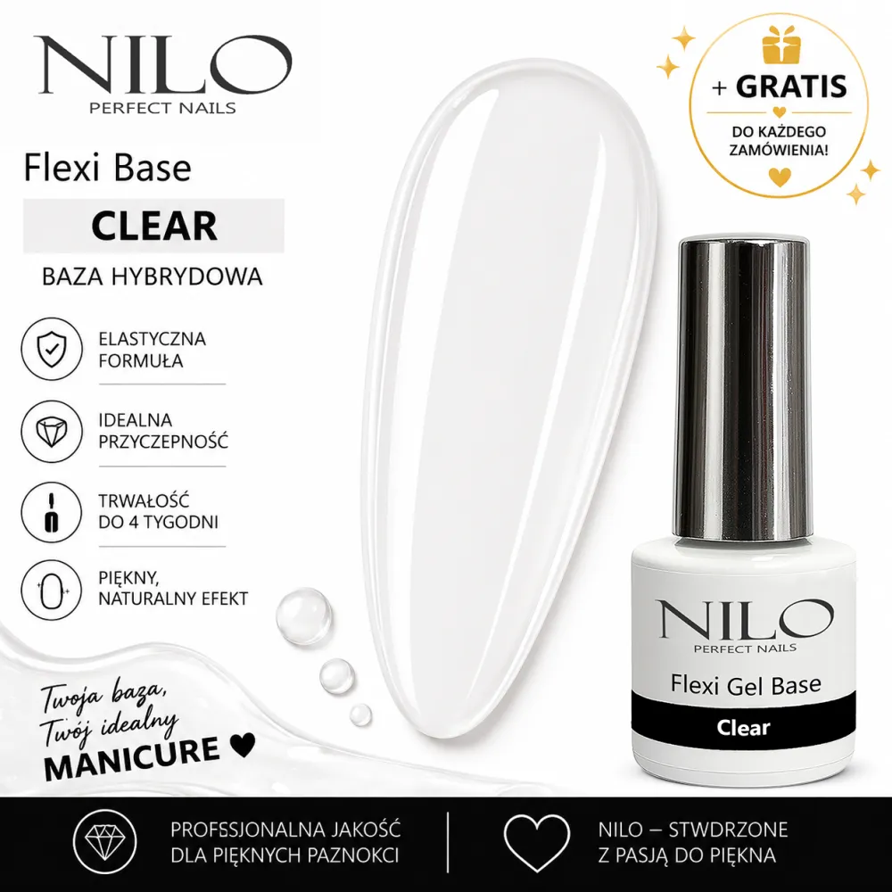 Baza hybrydowa Flexi Base Clear 10ml NILO Perfect Nails